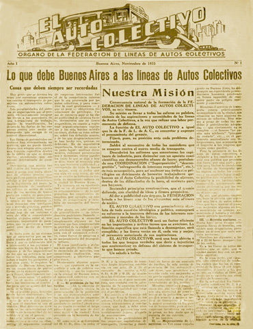 Tapa de la revista El Auto Colectivo, edición n°1